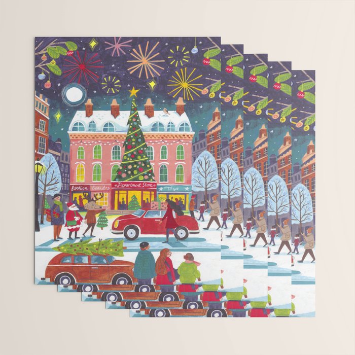 City with fireworks Wrapping Paper Gallery Image 3