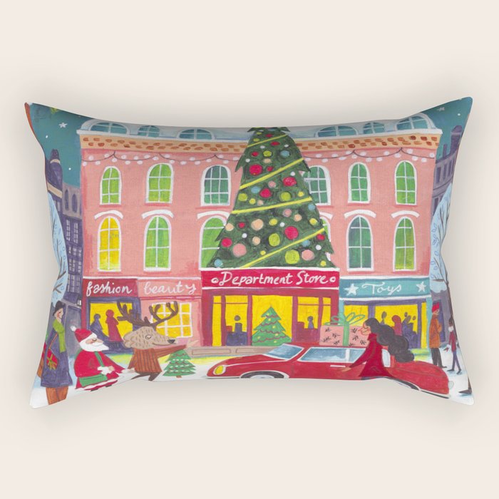 City with fireworks Rectangular Pillow Gallery Image 2