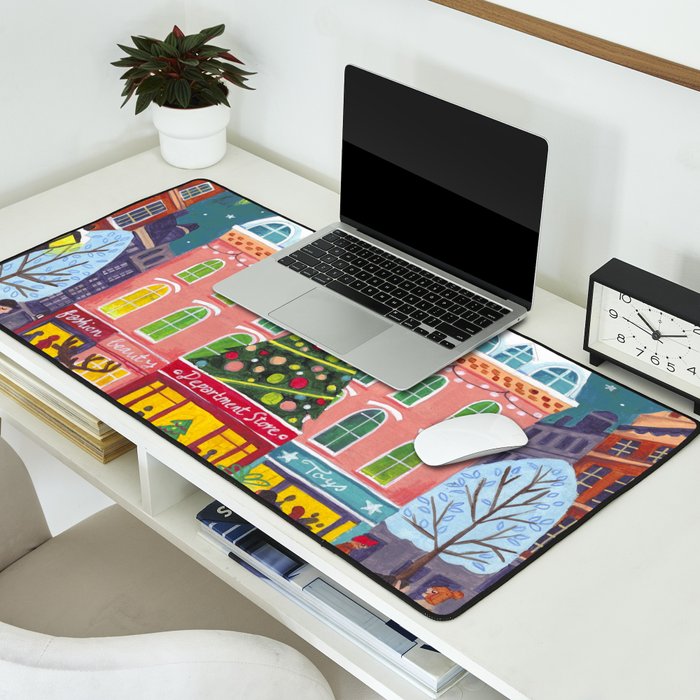 City with fireworks Desk Mat Gallery Image 2