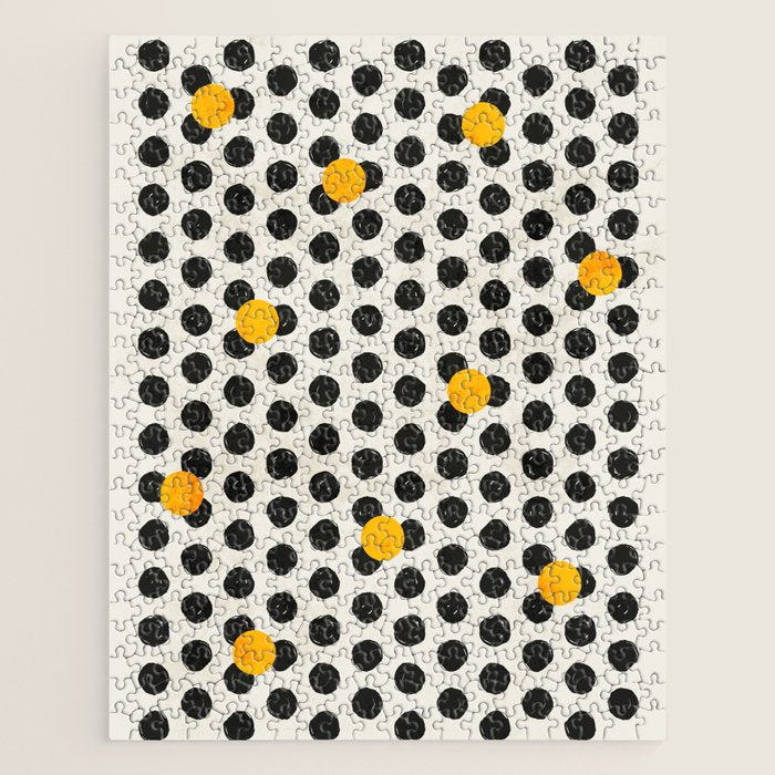 Brushed Strokes | Abstract Mid-Century Dots Pattern Jigsaw Puzzle Gallery Image 1
