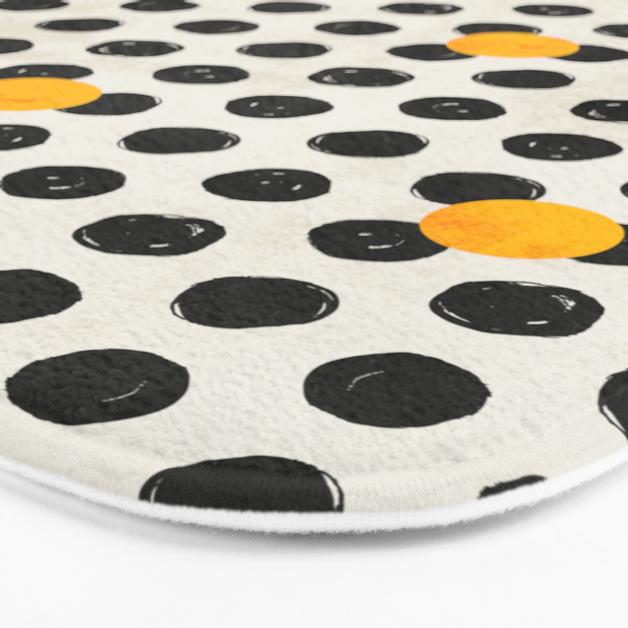 Brushed Strokes | Abstract Mid-Century Dots Pattern Bath Mat Gallery Image 3
