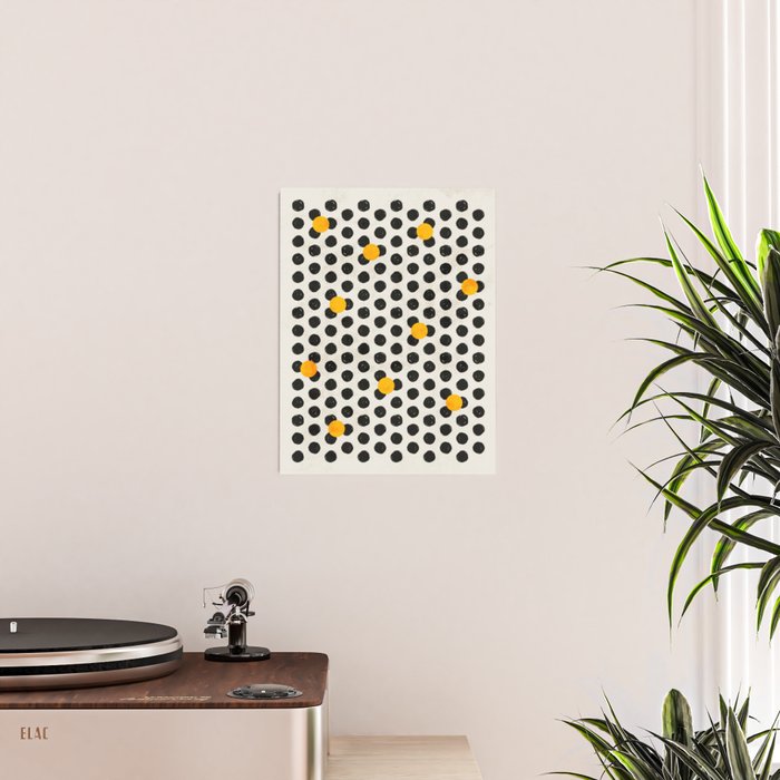Brushed Strokes | Abstract Mid-Century Dots Pattern Poster Gallery Image 2