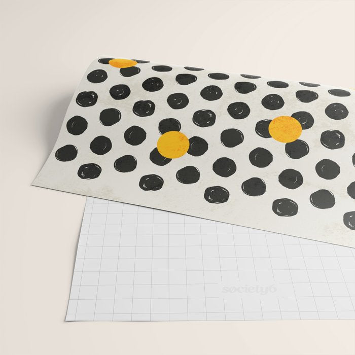Brushed Strokes | Abstract Mid-Century Dots Pattern Wrapping Paper Gallery Image 2
