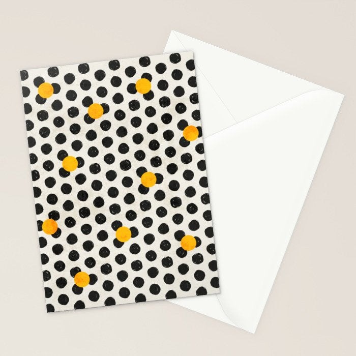Brushed Strokes | Abstract Mid-Century Dots Pattern Stationery Card Gallery Image 2