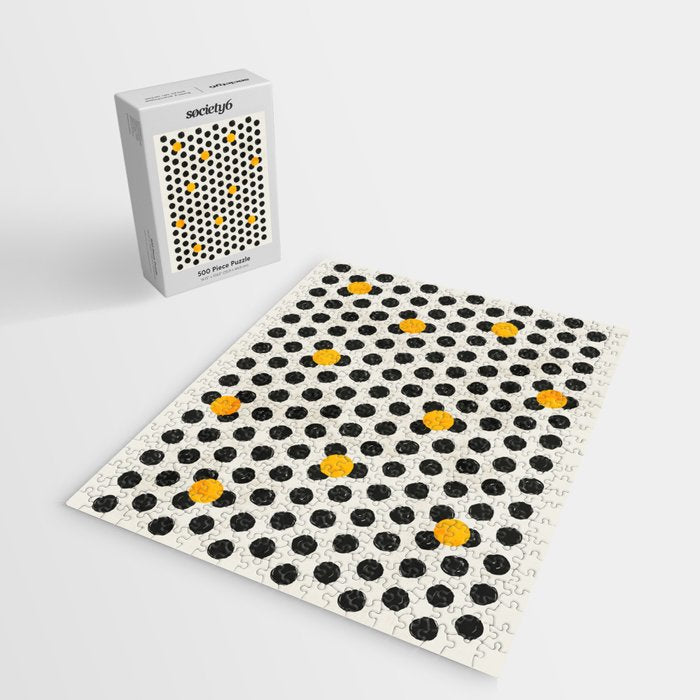 Brushed Strokes | Abstract Mid-Century Dots Pattern Jigsaw Puzzle Gallery Image 2