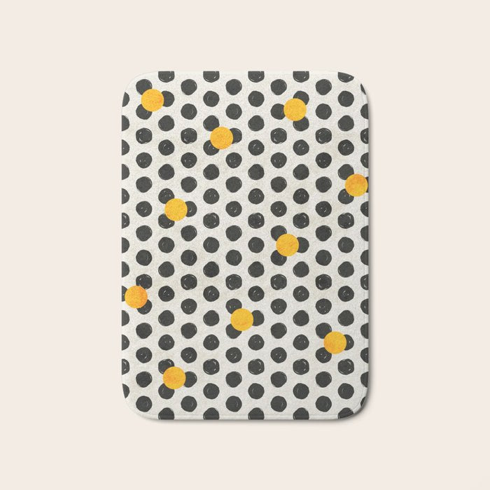 Brushed Strokes | Abstract Mid-Century Dots Pattern Bath Mat Gallery Image 1