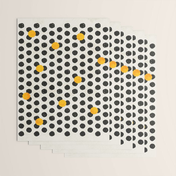 Brushed Strokes | Abstract Mid-Century Dots Pattern Wrapping Paper Gallery Image 3