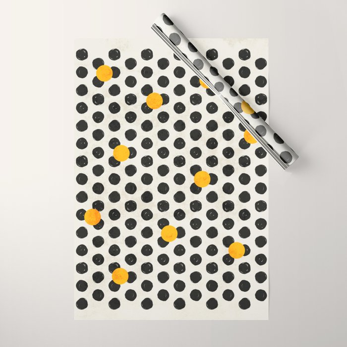 Brushed Strokes | Abstract Mid-Century Dots Pattern Wrapping Paper Gallery Image 1