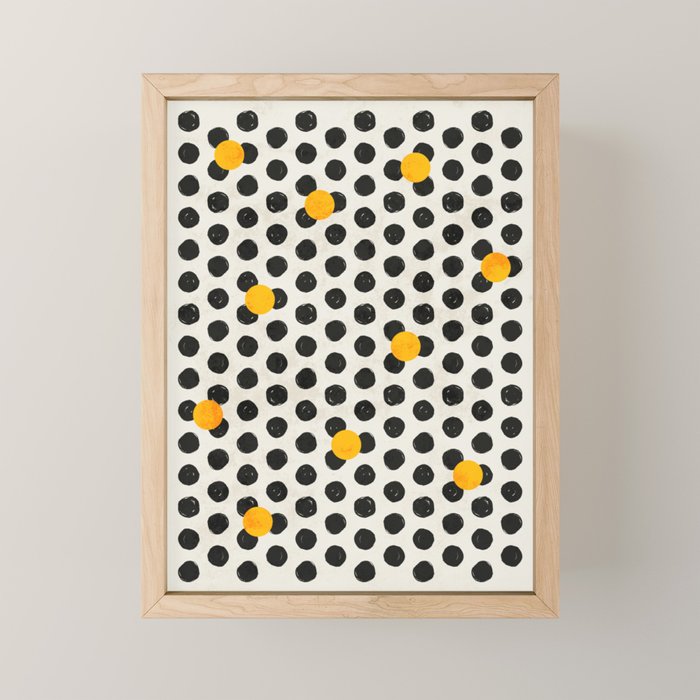 Brushed Strokes | Abstract Mid-Century Dots Pattern Mini Art Print Gallery Image 1