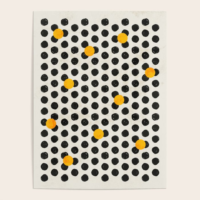 Brushed Strokes | Abstract Mid-Century Dots Pattern Poster Gallery Image 4