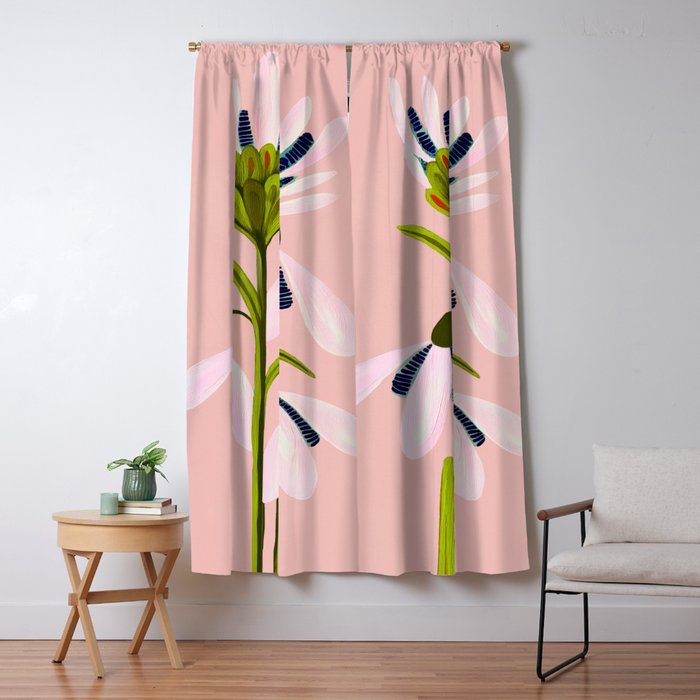 Snowdrop Trio on Blush Pink Window Curtain Gallery Image 5
