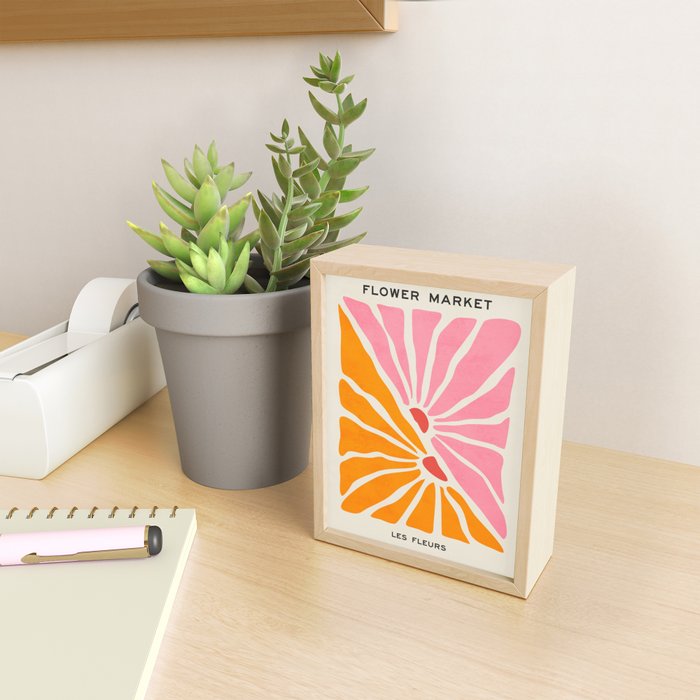 Chantilly & Neon Carrot: Les Fleurs | Flower Market Color Series 09 Mini Art Print Gallery Image 2