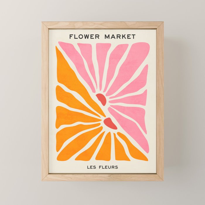 Chantilly & Neon Carrot: Les Fleurs | Flower Market Color Series 09 Mini Art Print Gallery Image 1