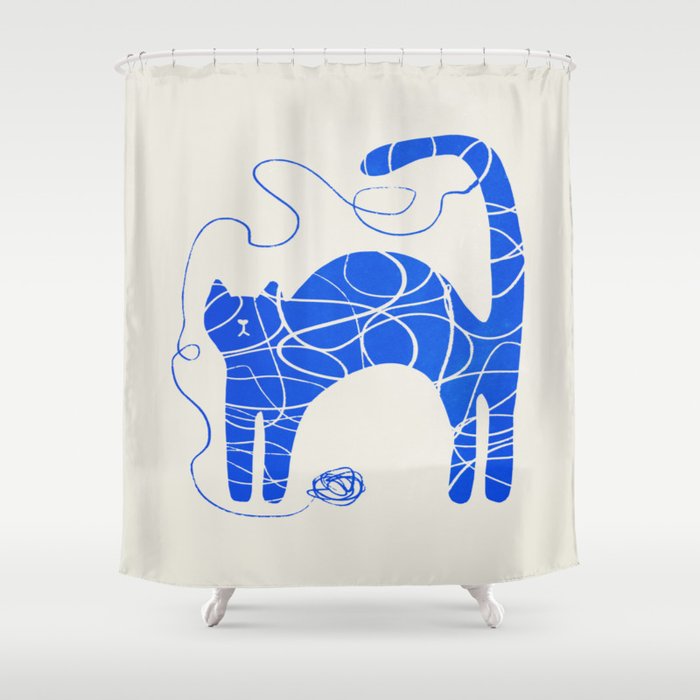 Wool Cat Shower Curtain Gallery Image 1