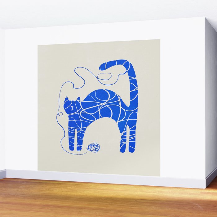 Wool Cat Wall Mural Gallery Image 2