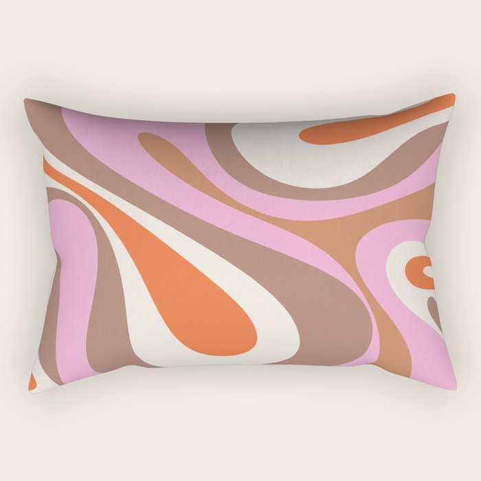 Retro Mod Candy Swirl Abstract Inspired by PANTONE 17 1230 Color of the Year Mocha Mousse Rectangular Pillow Gallery Image 2
