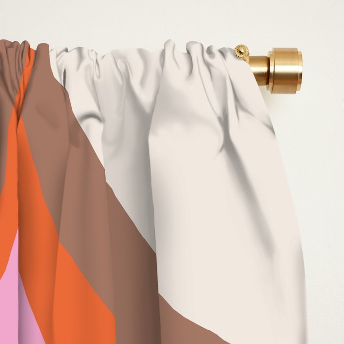 Retro Mod Candy Swirl Abstract Inspired by PANTONE 17 1230 Color of the Year Mocha Mousse Window Curtain Gallery Image 2
