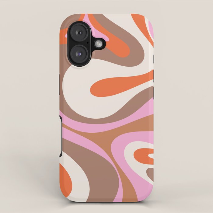 Retro Mod Candy Swirl Abstract Inspired by PANTONE 17 1230 Color of the Year Mocha Mousse iPhone Case Gallery Image 1