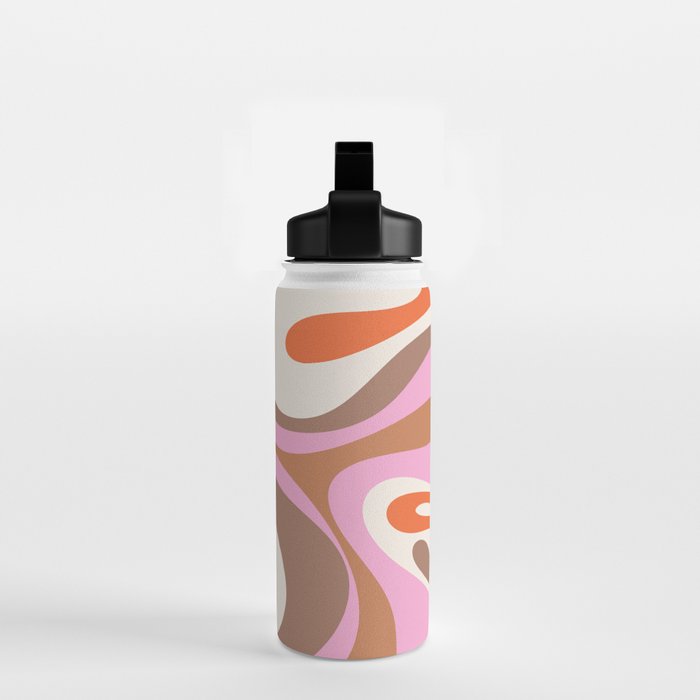 Retro Mod Candy Swirl Abstract Inspired by PANTONE 17 1230 Color of the Year Mocha Mousse Water Bottle Gallery Image 2