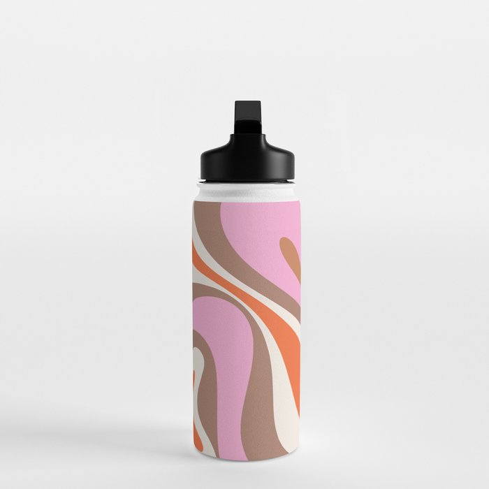 Retro Mod Candy Swirl Abstract Inspired by PANTONE 17 1230 Color of the Year Mocha Mousse Water Bottle Gallery Image 3