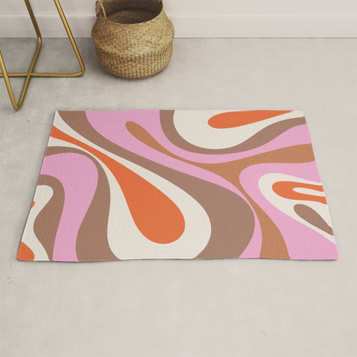 Retro Mod Candy Swirl Abstract Inspired by PANTONE 17 1230 Color of the Year Mocha Mousse Rug Gallery Image 1