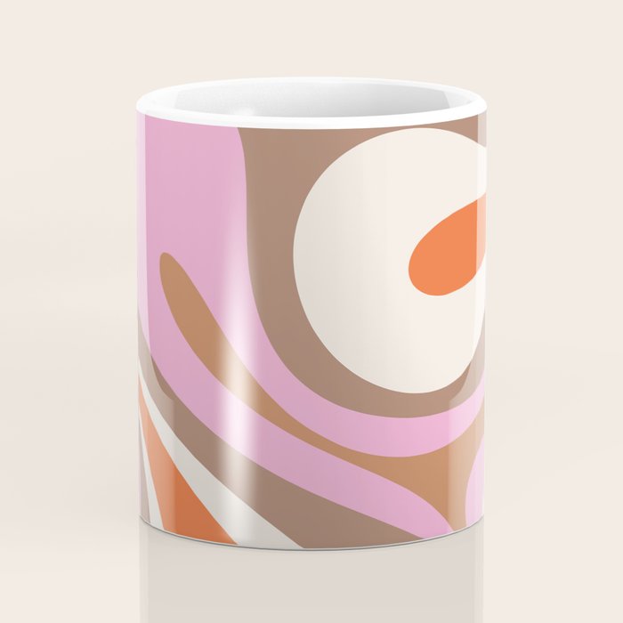 Retro Mod Candy Swirl Abstract Inspired by PANTONE 17 1230 Color of the Year Mocha Mousse Coffee Mug Gallery Image 4