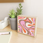 Retro Mod Candy Swirl Abstract Inspired by PANTONE 17 1230 Color of the Year Mocha Mousse Mini Art Print Gallery Image 2