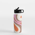 Retro Mod Candy Swirl Abstract Inspired by PANTONE 17 1230 Color of the Year Mocha Mousse Water Bottle Gallery Image 1
