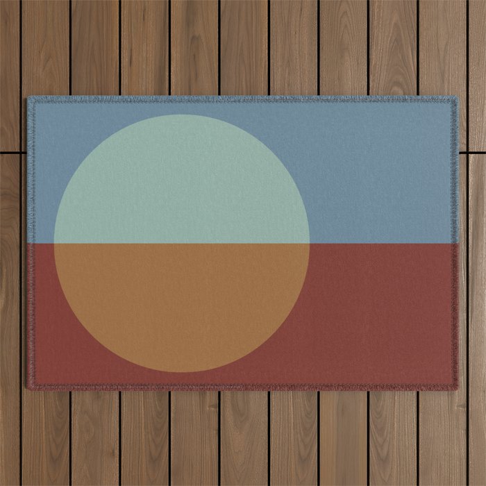 Color Block Abstract X Outdoor Rug Gallery Image 1