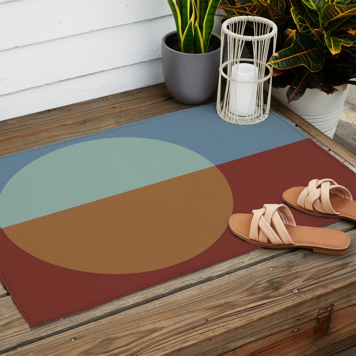 Color Block Abstract X Outdoor Rug Gallery Image 2