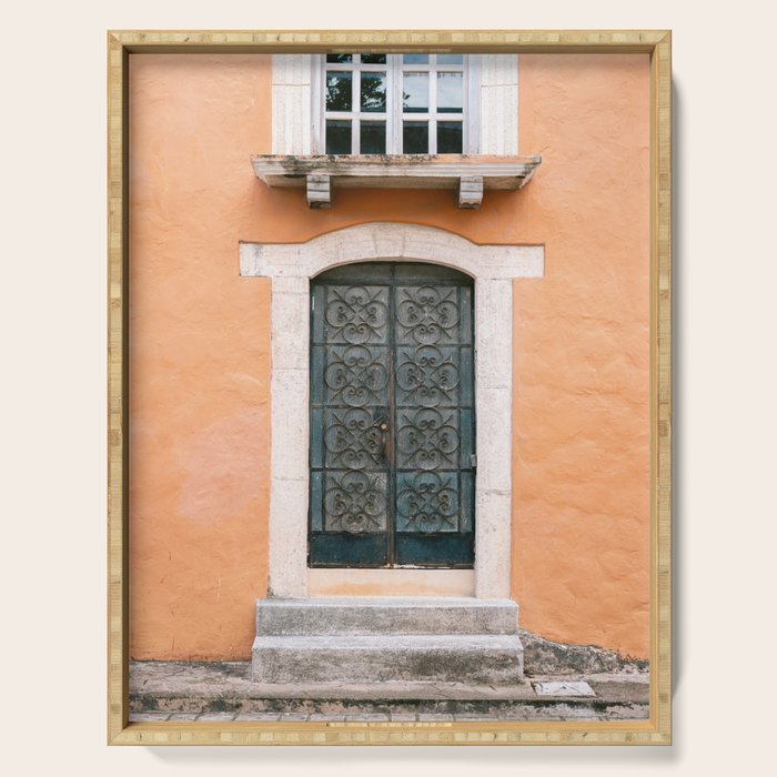 Valladolid door | Colorful Mexico travel photography in the Yucatan Serving Tray Gallery Image 1