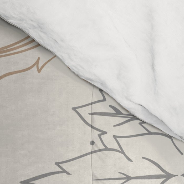 Modern Floral Damask Pattern â Neutral Brown and Gray Earth Tones Comforter Gallery Image 4