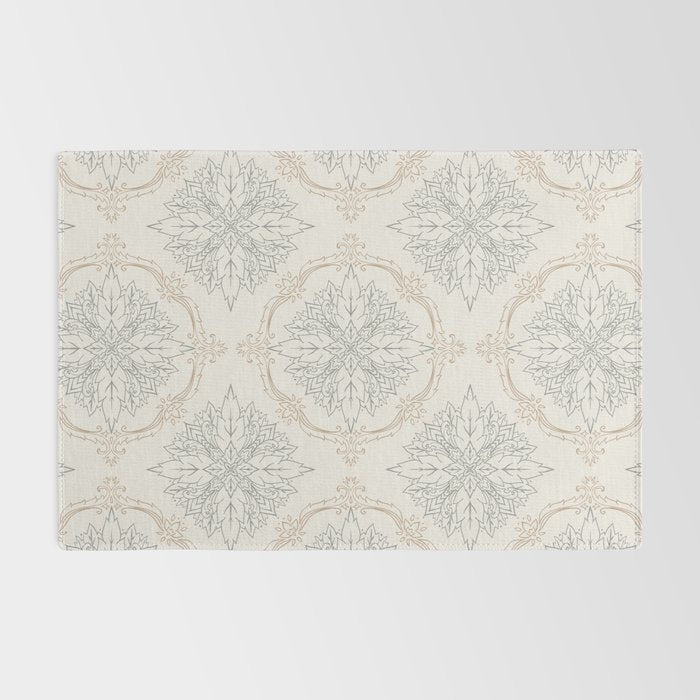 Modern Floral Damask Pattern â Neutral Brown and Gray Earth Tones Rug Gallery Image 2