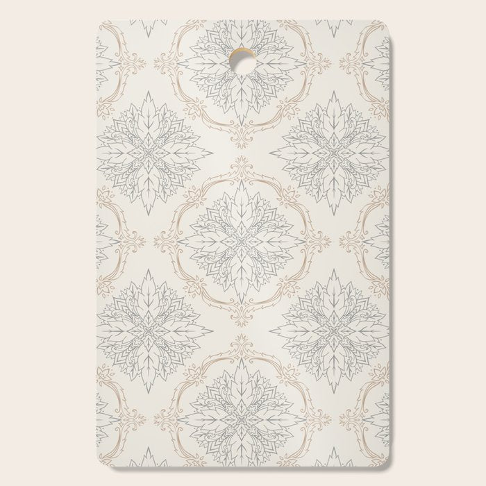 Modern Floral Damask Pattern â Neutral Brown and Gray Earth Tones Cutting Board Gallery Image 1