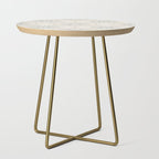Modern Floral Damask Pattern â Neutral Brown and Gray Earth Tones Side Table Gallery Image 1
