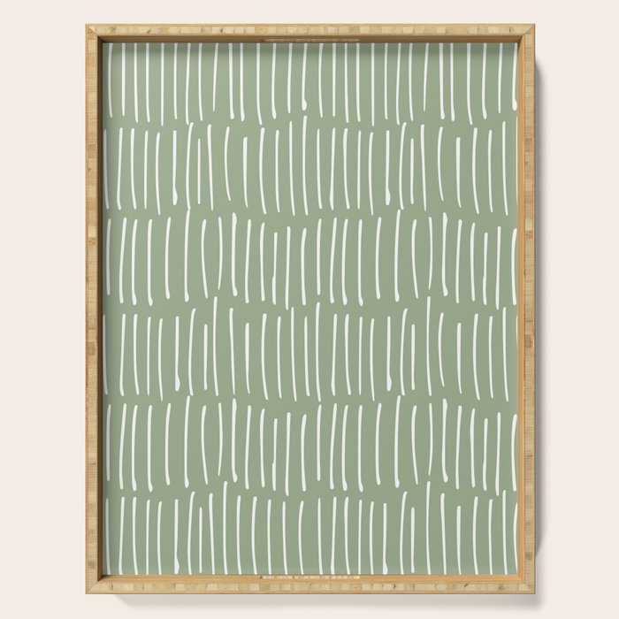 Boho Wall Art, Colour Prints, Sage Green, Line Art Serving Tray Gallery Image 1