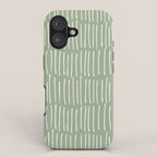 Boho Wall Art, Colour Prints, Sage Green, Line Art iPhone Case Gallery Image 1