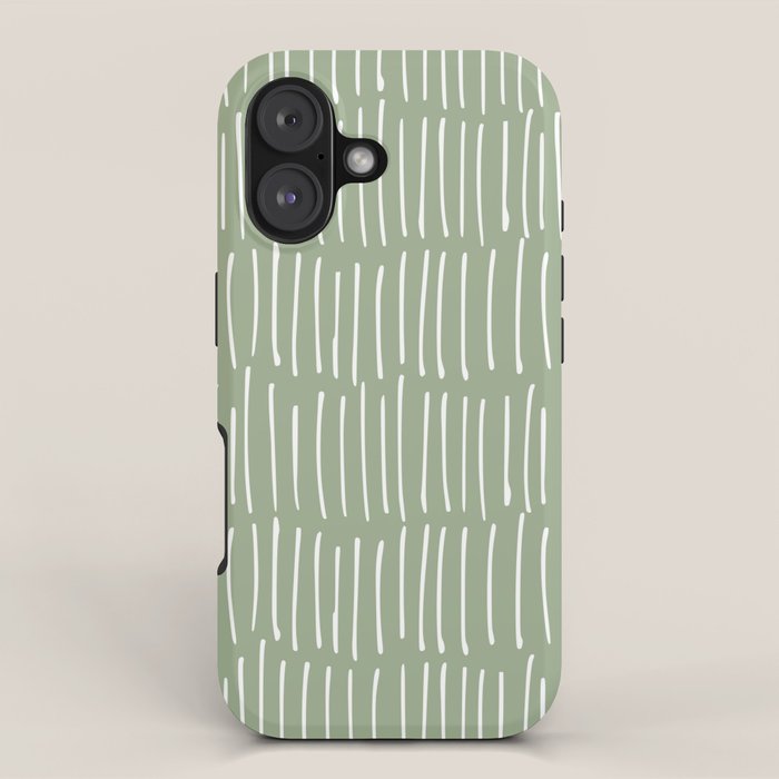 Boho Wall Art, Colour Prints, Sage Green, Line Art iPhone Case Gallery Image 1