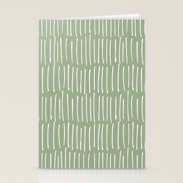 Boho Wall Art, Colour Prints, Sage Green, Line Art Stationery Card Gallery Image 1