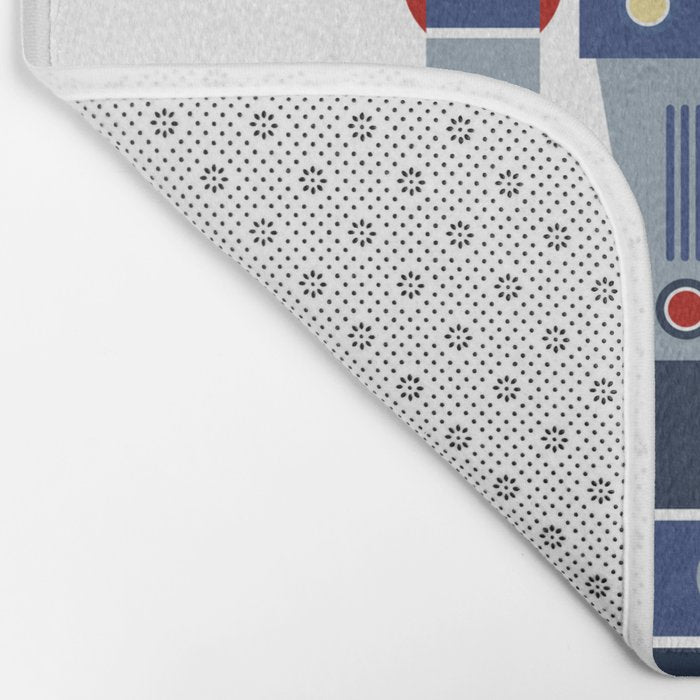 Blue Robot Retro Toy Bath Mat Gallery Image 2