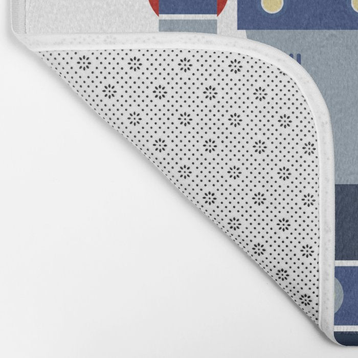 Blue Robot Retro Toy Bath Mat Gallery Image 2