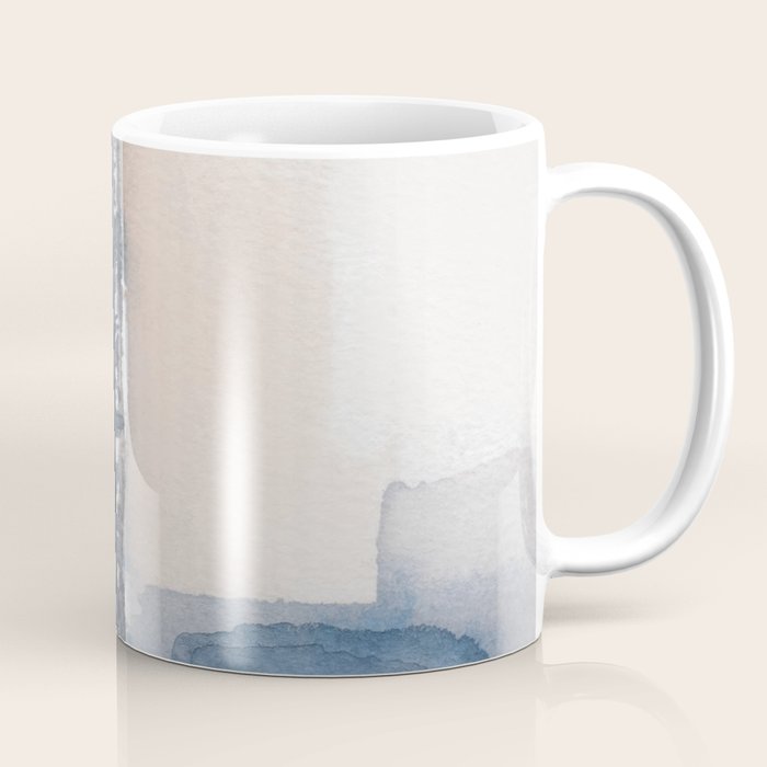 Navy, Brown  Beige Abstract Watercolor Coffee Mug Gallery Image 1