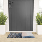 Navy, Brown  Beige Abstract Watercolor Welcome Mat Gallery Image 3