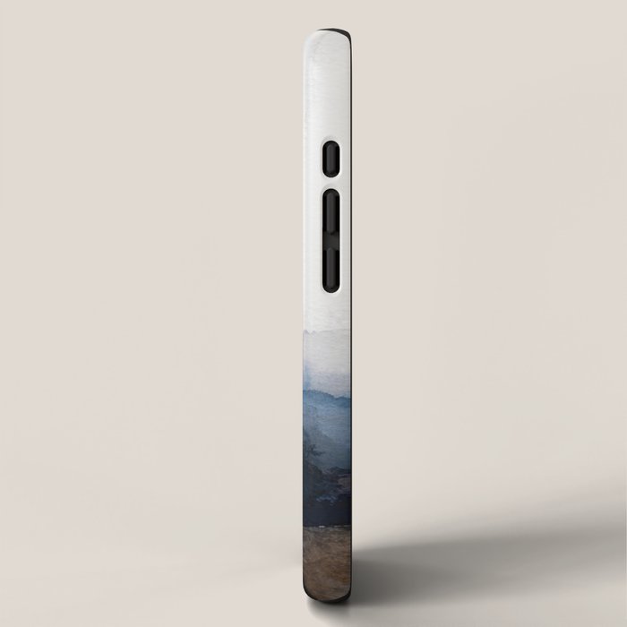 Navy, Brown  Beige Abstract Watercolor iPhone Case Gallery Image 2