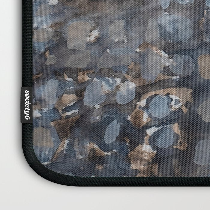 Navy, Brown  Beige Abstract Watercolor Laptop Sleeve Gallery Image 3