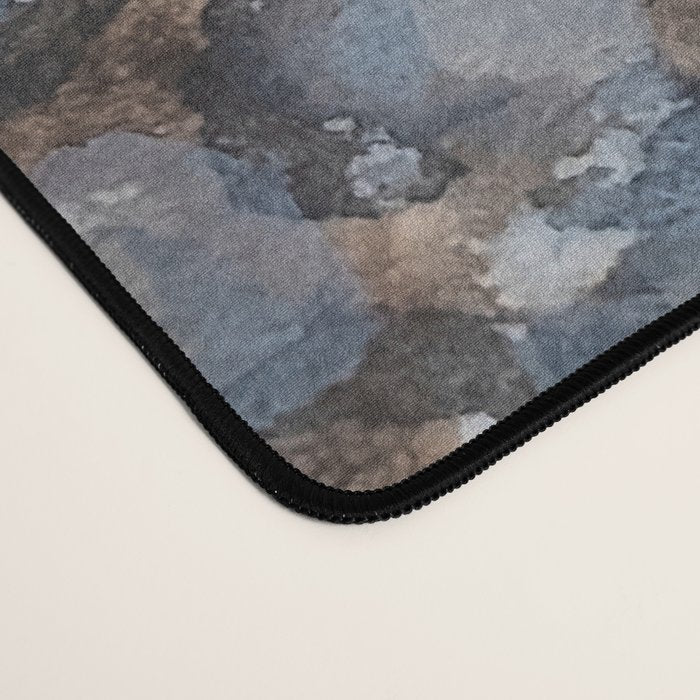 Navy, Brown  Beige Abstract Watercolor Desk Mat Gallery Image 4