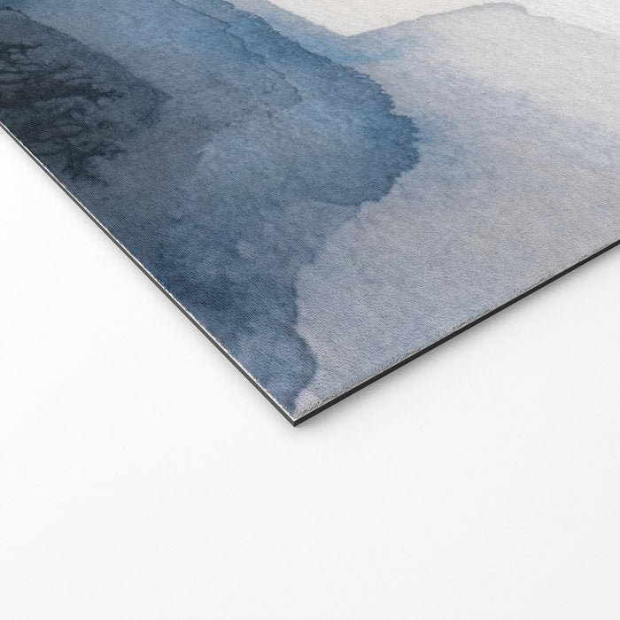 Navy, Brown  Beige Abstract Watercolor Welcome Mat Gallery Image 2
