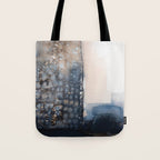 Navy, Brown  Beige Abstract Watercolor Tote Bag Gallery Image 1