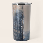 Navy, Brown  Beige Abstract Watercolor Travel Mug Gallery Image 1