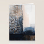Navy, Brown  Beige Abstract Watercolor Stationery Card Gallery Image 2